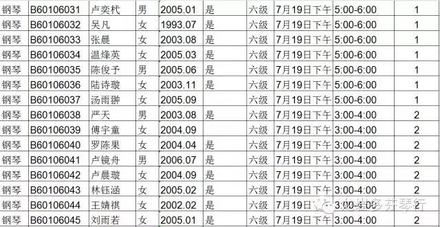 2015中央音乐学院音乐考级--(龙岩考级时间)